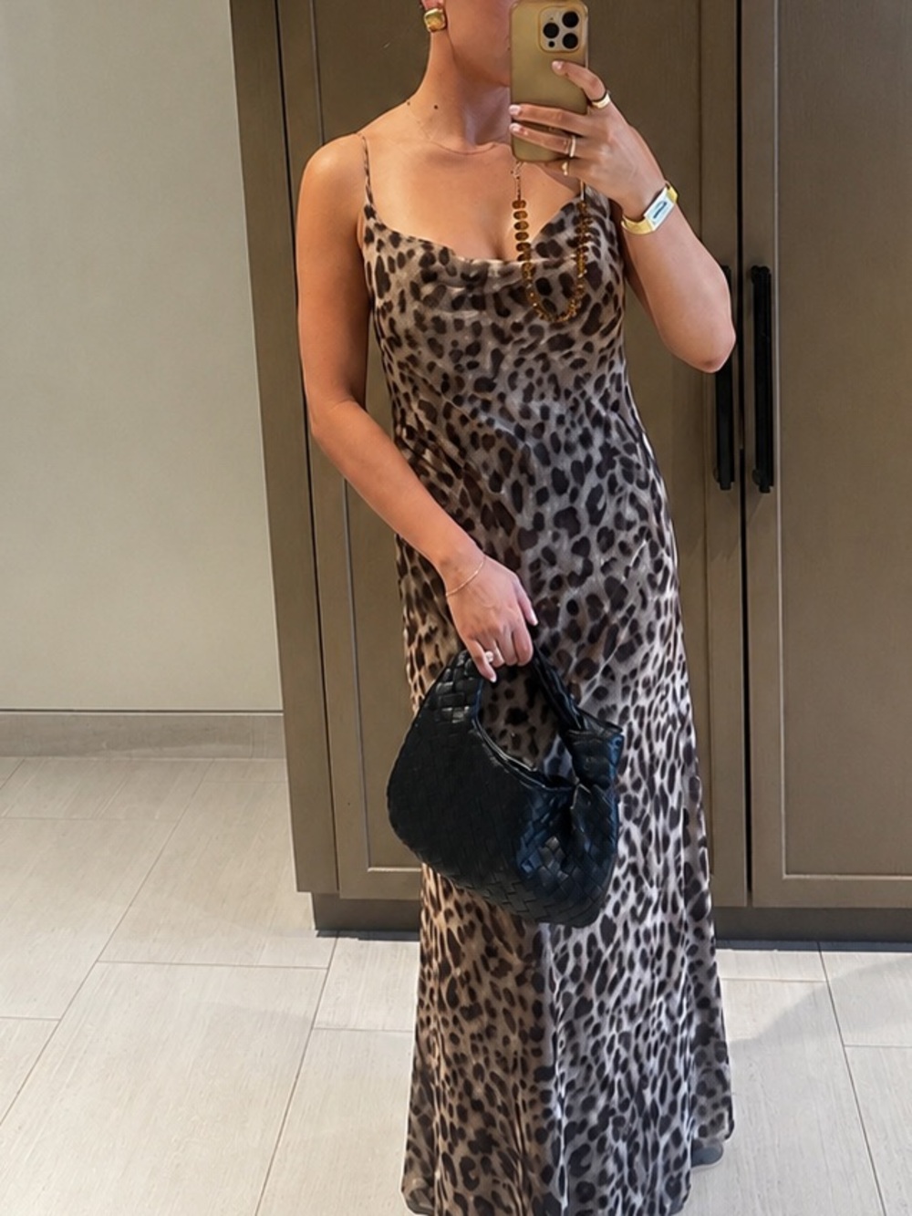 Zara Leopard-Print Slip Maxi Dress